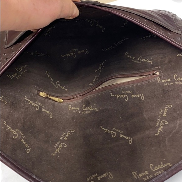 Pierre Cardin Large Ostrich Envelope Clutch Bag